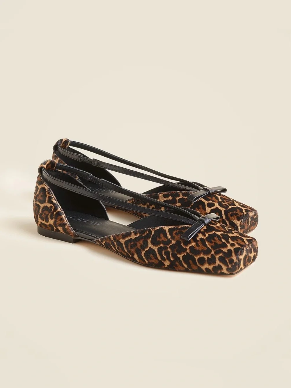 NEW J.Crew Quinn Cutout Ballet Flats in Leopard print Calf hair size 8 CP062